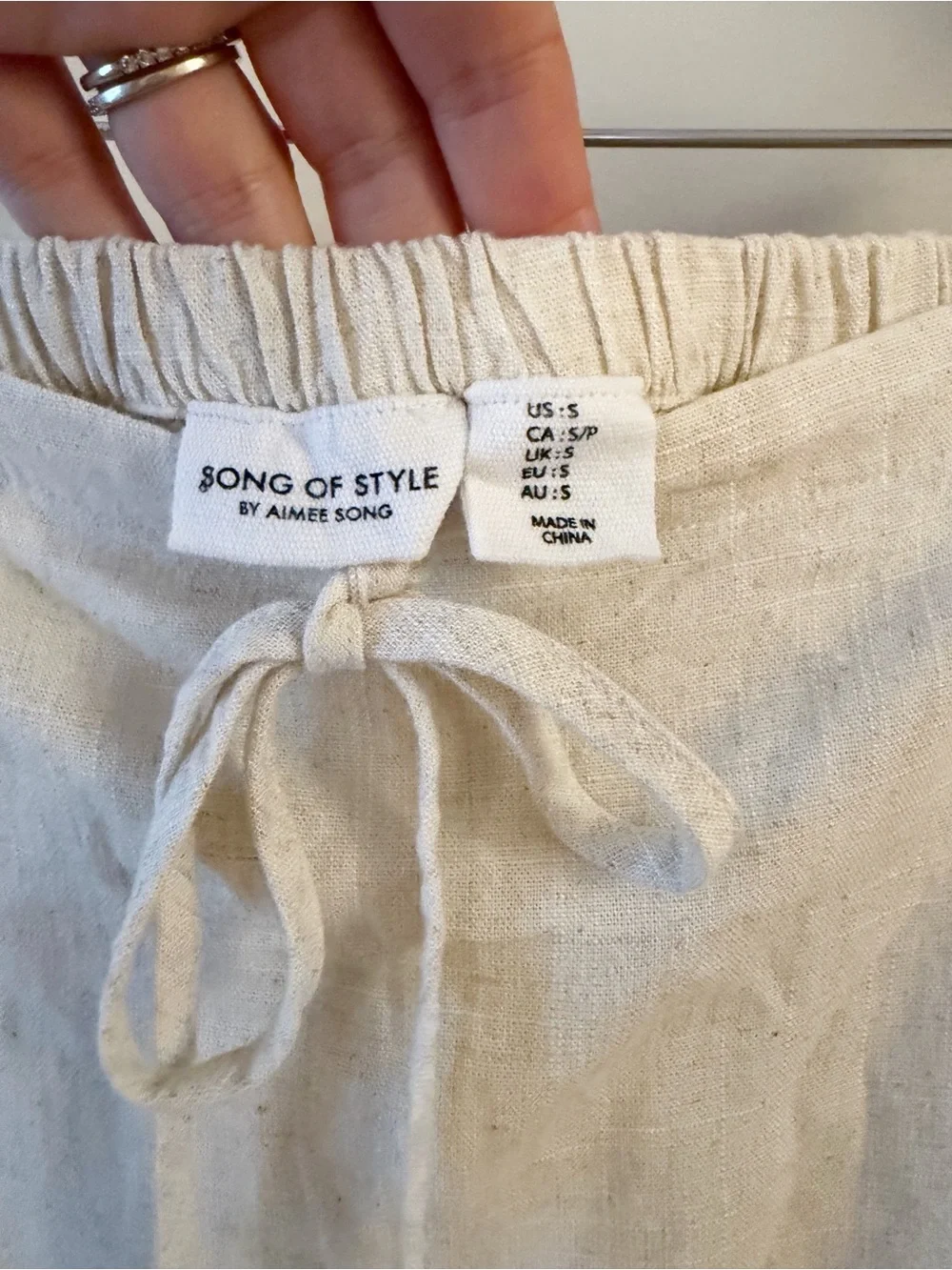 Song of Style by Aimee Song Revolve Linen Blend Midi Skirt Size Small